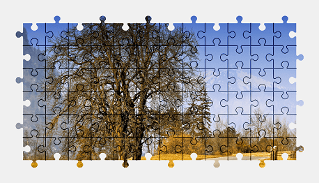 Jigsaw puzzle online tree,nature,mountains,colorful