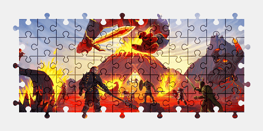 Jigsaw puzzle online tribes-of-midgard,video-games,colorful,character