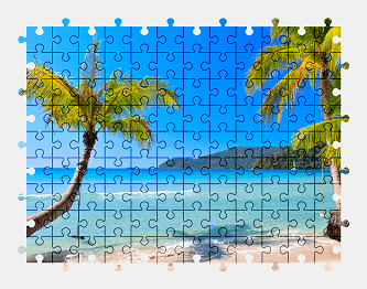 Jigsaw puzzle online tropical,beach,palm-tree,tree,colorful,nature