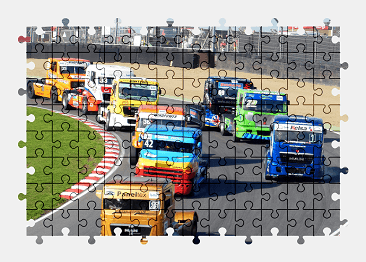 Jigsaw puzzle online truck,racing,sport,vehicle,race,colorful