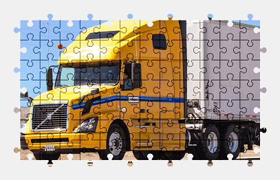 Jigsaw puzzle online yellow,truck,vehicle,volvo,colorful