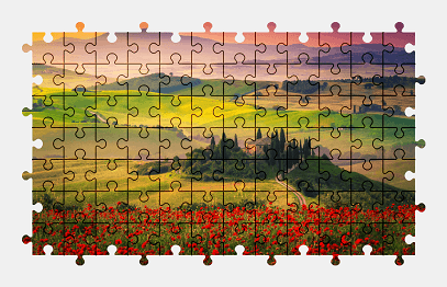 Jigsaw puzzle online italy,landscape,nature,colorful,field