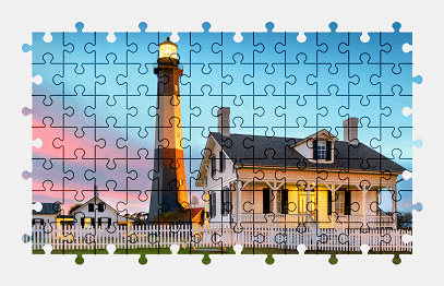 Jigsaw puzzle online island,lighthouse,colorful,building,usa