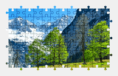 Jigsaw puzzle online alps,mountains,nature,colorful,tree