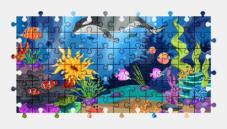 Jigsaw puzzle online underwater,animal,fish,colorful,cartoon