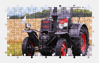 Jigsaw puzzle online black,tractor,vehicle,colorful