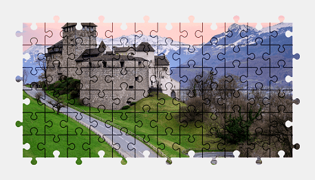 Jigsaw puzzle online castle,building,architecture,colorful,mountains