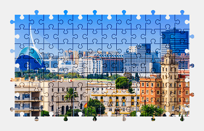 Jigsaw puzzle online valencia,city,spain,building,architecture,colorful