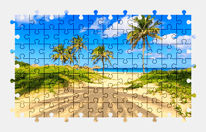 Jigsaw puzzle online town,cuba,beach,colorful,palm-tree,nature
