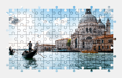 Jigsaw puzzle online venice,church,italy,building,architecture,city,water,vehicle,colorful