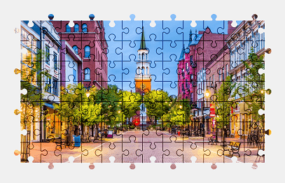 Jigsaw puzzle online usa,building,city,colorful,street