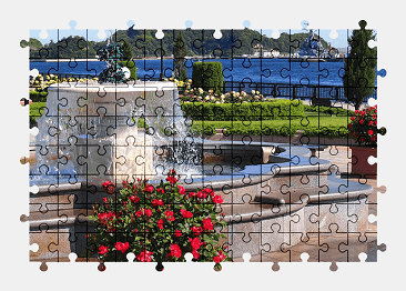 Jigsaw puzzle online park,japan,rose,fountain,water