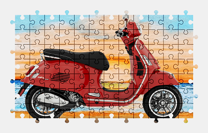 Jigsaw puzzle online vespa,scooter,vehicle,motorcycle,colorful