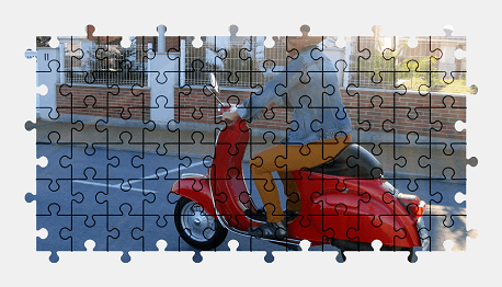 Jigsaw puzzle online vespa,italy,scooter,vintage,vehicle,colorful
