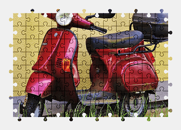 Jigsaw puzzle online vespa,scooter,vehicle,motorcycle,colorful
