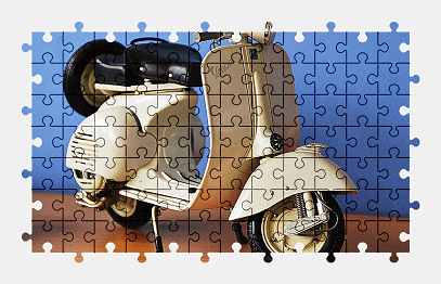 Jigsaw puzzle online white,vespa,scooter,motorcycle,classic,italy,colorful