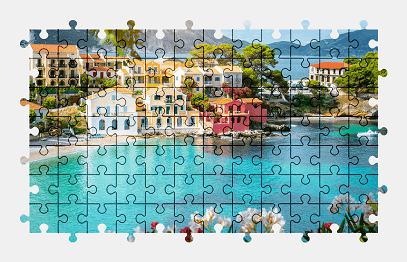 Jigsaw puzzle online village,greece,house,colorful,building,architecture