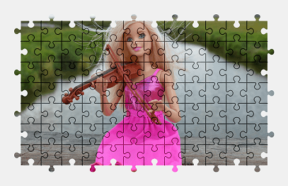 Jigsaw puzzle online violin,barbie,doll,pink,music,toy