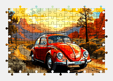 Jigsaw puzzle online volkswagen,beetle,colorful,car,vehicle