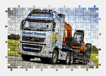 Jigsaw puzzle online volvo,truck,vehicle,colorful