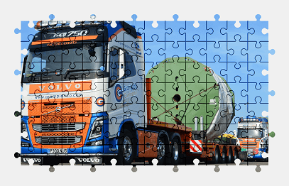 Jigsaw puzzle online volvo,truck,vehicle,colorful