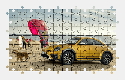 Jigsaw puzzle online vw,volkswagen,beetle,car,vehicle,beach,colorful