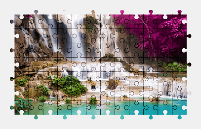 Jigsaw puzzle online waterfall,nature,colorful