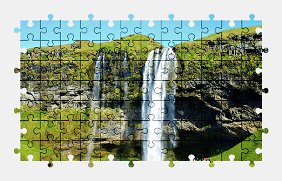Jigsaw puzzle online waterfall,iceland,nature,colorful