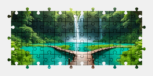 Jigsaw puzzle online waterfall,jungle,nature,colorful,water