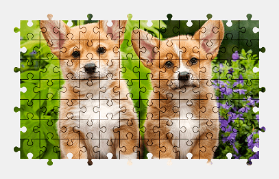Jigsaw puzzle online welsh-corgi,puppy,cute,animal,dog,colorful