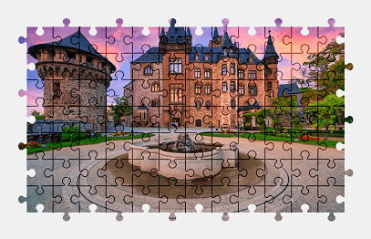 Jigsaw puzzle online castle,germany,architecture,building,colorful