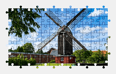 Jigsaw puzzle online windmill,colorful