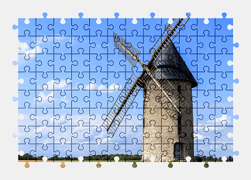 Jigsaw puzzle online windmill,building,colorful
