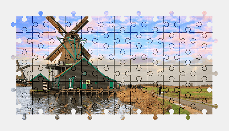 Jigsaw puzzle online windmill,colorful,building
