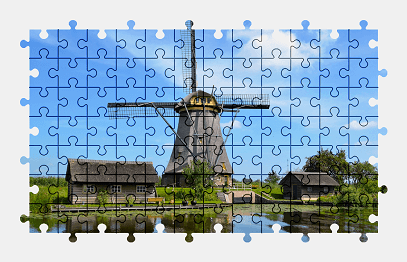 Jigsaw puzzle online windmill,netherlands,building,colorful