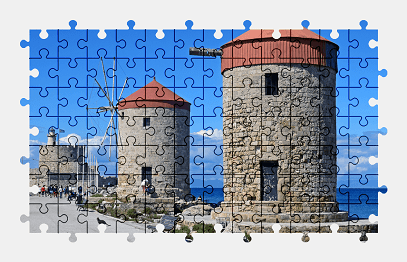 Jigsaw puzzle online windmill,building,colorful
