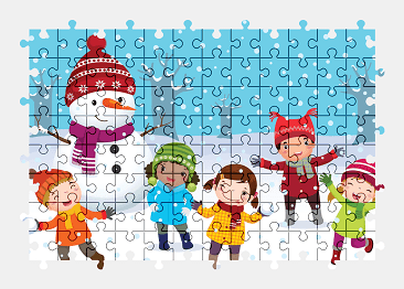 Jigsaw puzzle online winter,fun,snowman,cartoon,children,colorful