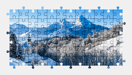 Jigsaw puzzle online winter,landscape,nature,snow,colorful,mountains