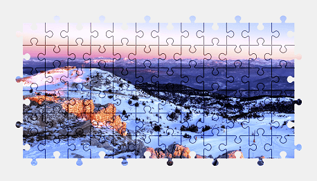 Jigsaw puzzle online winter,landscape,mountains,nature,snow,colorful