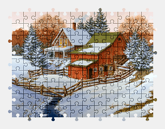 Jigsaw puzzle online winter,painting,art,colorful,nature