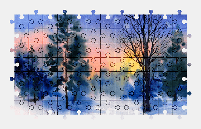 Jigsaw puzzle online winter,painting,nature,colorful