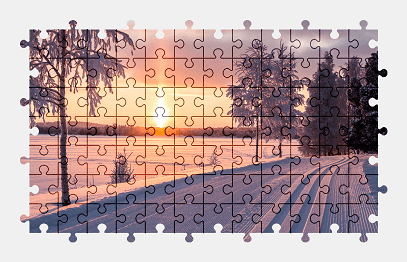 Jigsaw puzzle online winter,sunset,landscape,colorful,nature