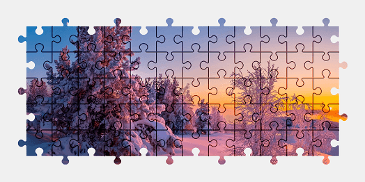 Jigsaw puzzle online winter,sunset,colorful,nature,tree