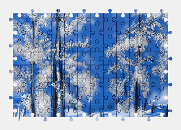 Jigsaw puzzle online winter,road,blue,painting,nature,snow