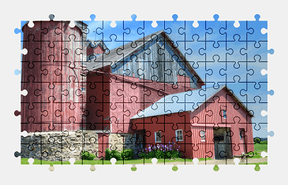 Jigsaw puzzle online wisconsin,red,barn,farm,building,usa,architecture,colorful