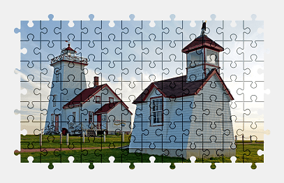 Jigsaw puzzle online lighthouse,canada,building,colorful