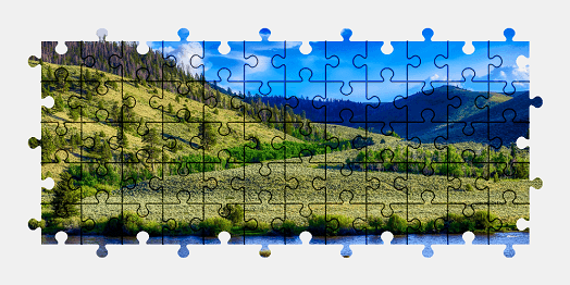 Jigsaw puzzle online wyoming,landscape,river,nature,colorful,usa