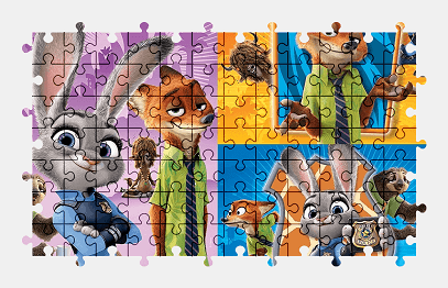 Jigsaw puzzle online zootopia,cartoon,character,colorful